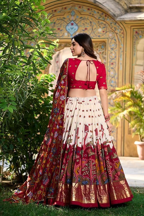 Women's Tussar Silk Lehenga Choli Set 2