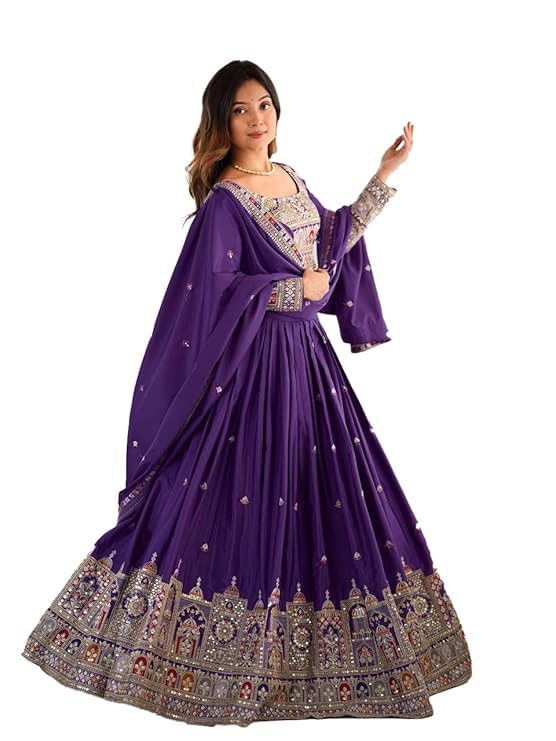 TILKI FASHION Woman's semistiched lengha choli with beautiful design Embordery Work