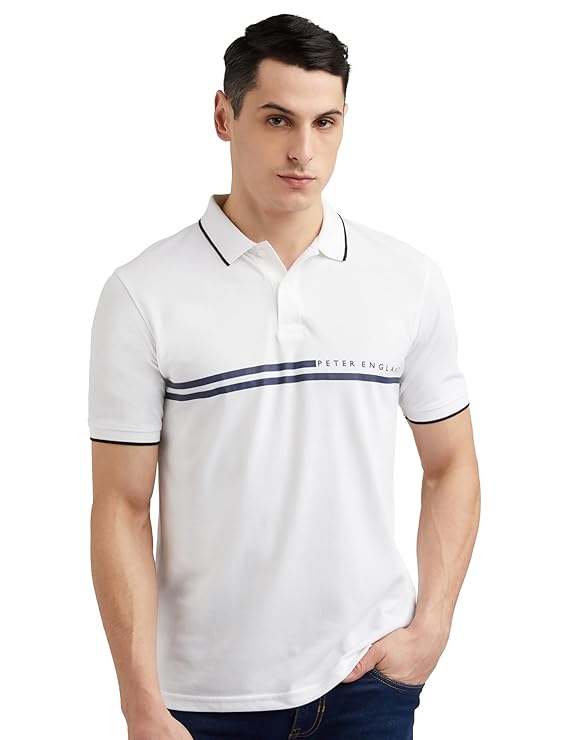 Peter England Men's Everyday Solid Regular Fit Polo