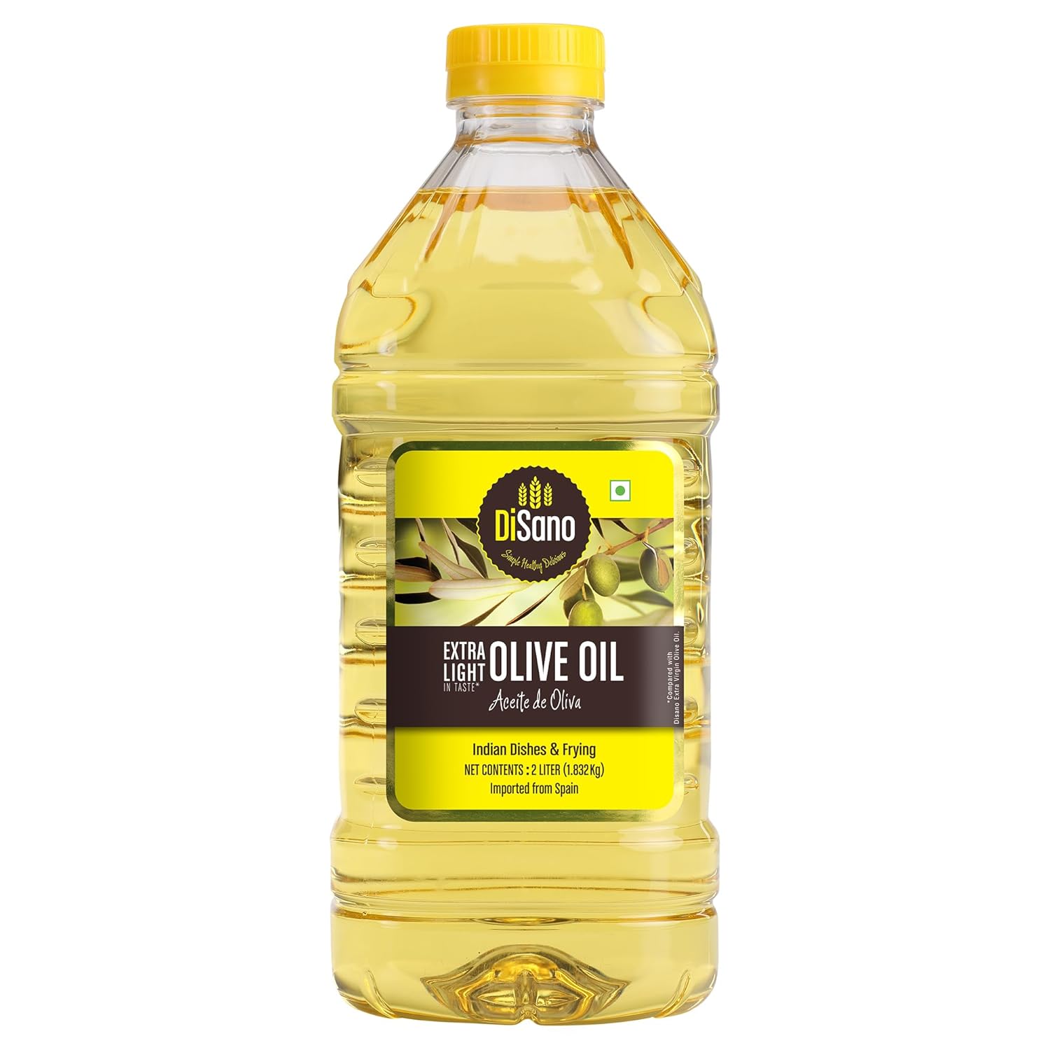 DiSano Extra Light Olive Oil 2L, Ideal for Indian Cooking