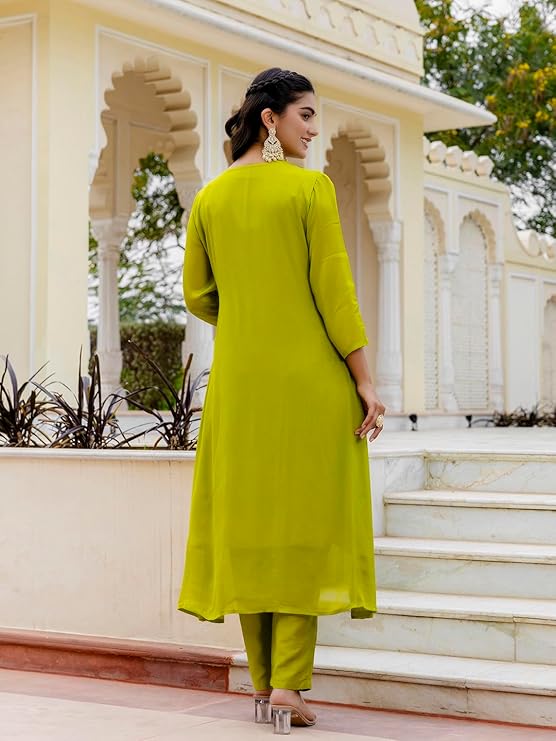 Navlik Women’s Embroidered Kurta with Pant & Dupatta Set 2