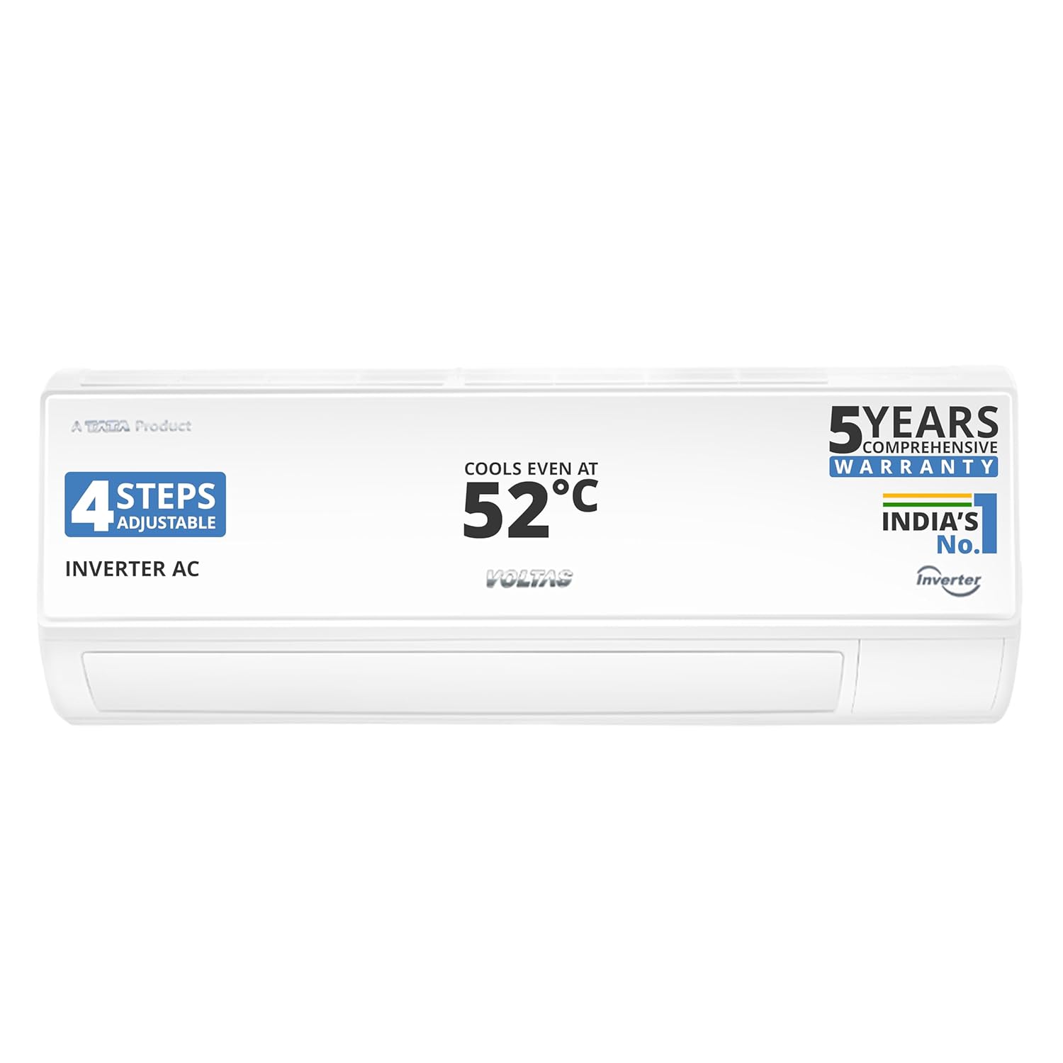 Voltas 1.5 ton 3 Star, Inverter Split AC (Copper, 4-in-1 Adjustable Mode, Anti-dust Filter,183V Vectra CAW, White)